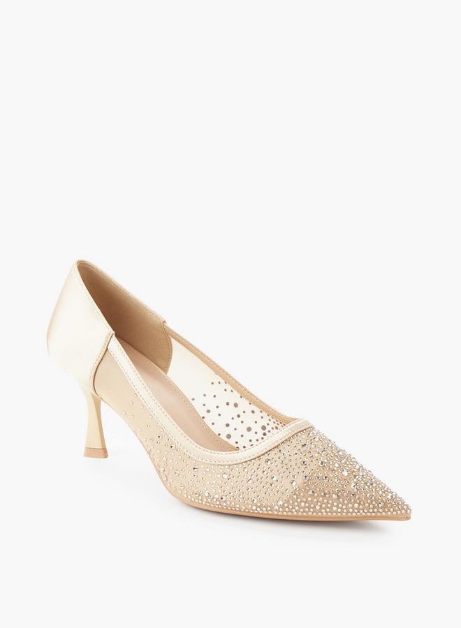 Paprika Women Embellished Flared Heel Pumps - Image 3